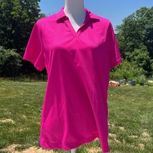 Lands’ End Hot Pink Golf Shirt Large